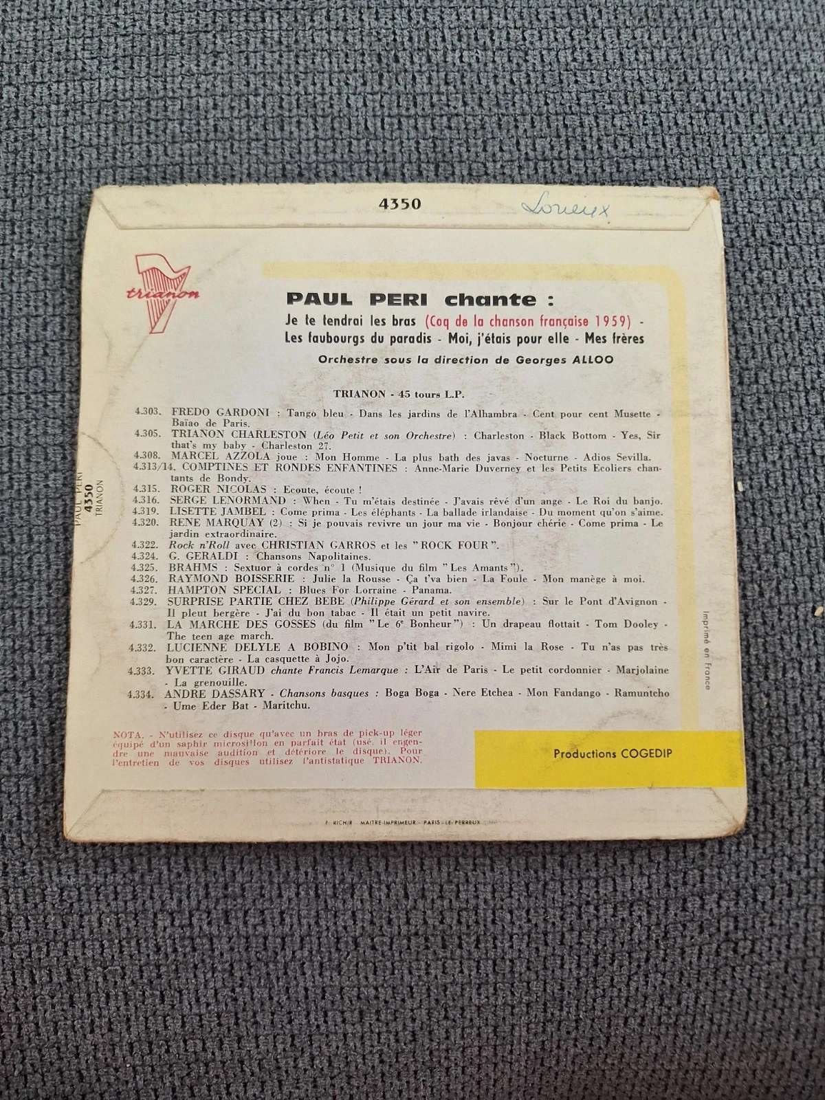 Trianon 4350 super 45 rpm record – photo 2